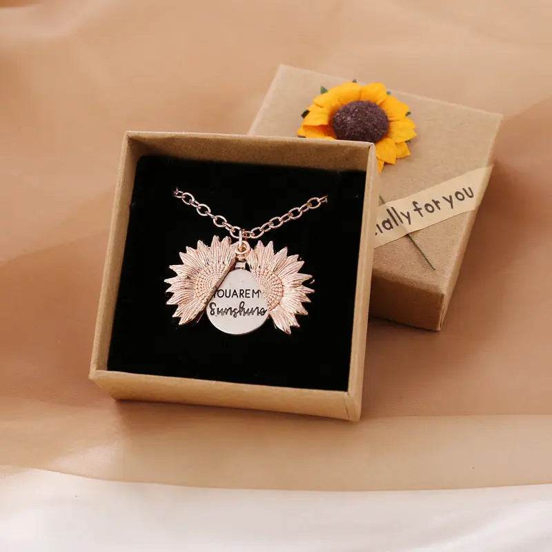 You Are My Sunshine Sunflower Necklace Women Men US - ProTrendyz