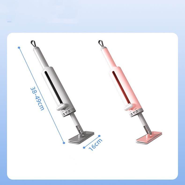 Rotatable Self-Squeeze Mini Mop With Crevice Brush Hand Wash-Free Flat Squeeze Mop With 2 Reusable Microfiber Pads, Microfiber Mop For Wet Dry Use Self Wringing Flat Mop For Floor Cleaning - ProTrendyz