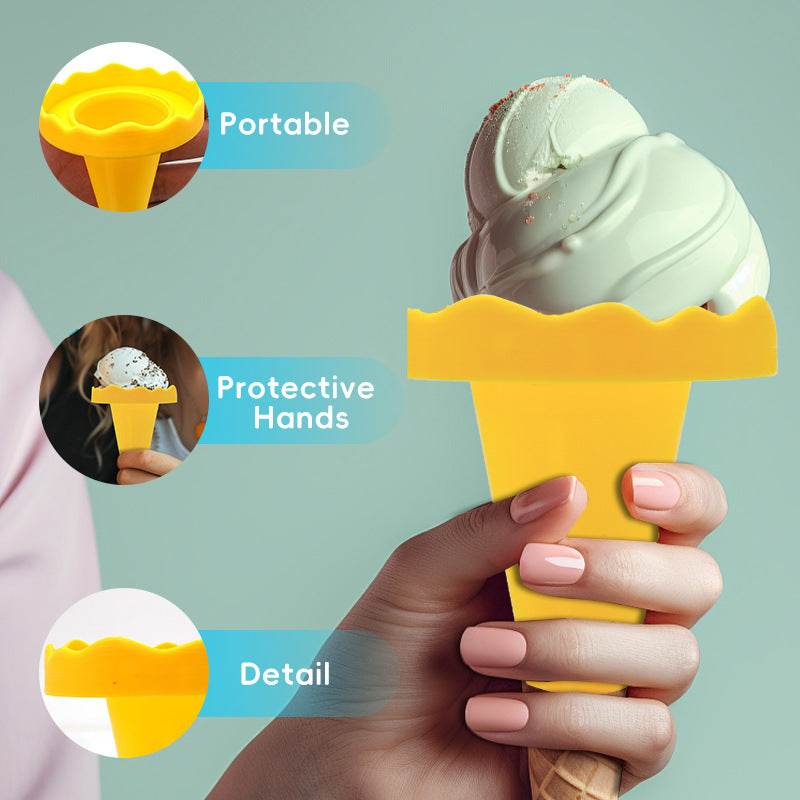 Ice Cream Ice-cream Cone Bracket Leak Proof Lid - ProTrendyz