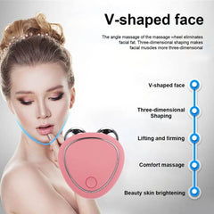 Portable Facial Micro-current Beauty Instrument For Lifting Thinning And Reducing Edema With Double Roller Massager - ProTrendyz
