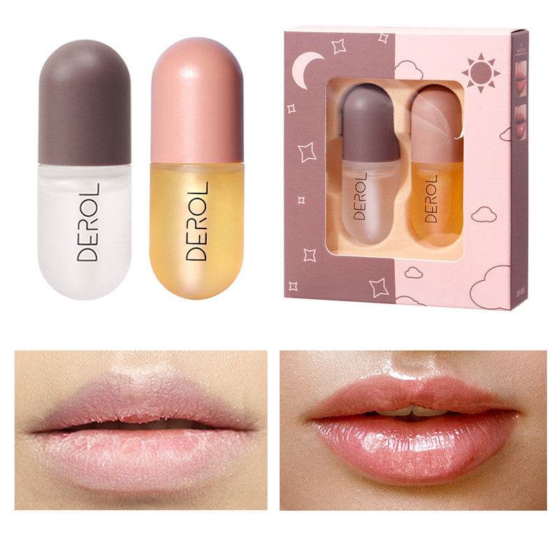 Day Night Instant Volume Lip Plumper Oil Clear Lasting Nourishing Repairing Reduce Lip Fine Line Care Lip Beauty Cosmetic - ProTrendyz
