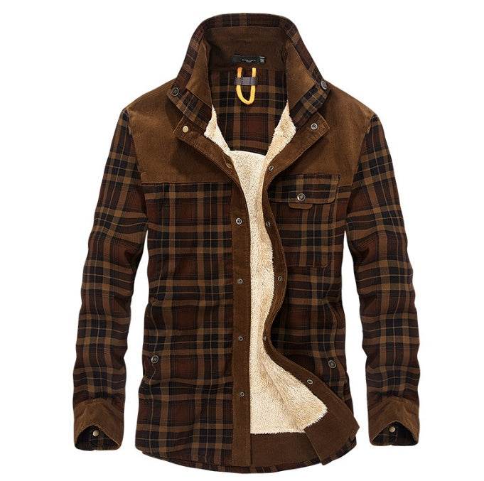 Winter Jacket Men Thicken Warm Fleece Jackets Coats Pure Cotton Plaid Jacket Military Clothes - ProTrendyz