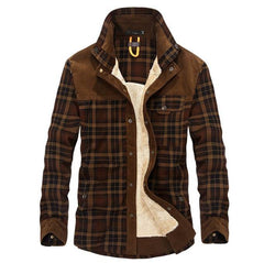Winter Jacket Men Thicken Warm Fleece Jackets Coats Pure Cotton Plaid Jacket Military Clothes - ProTrendyz