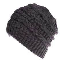 Mixed Color Knitted Wool Hat Ladies Non-labeled Ponytail Hat - ProTrendyz