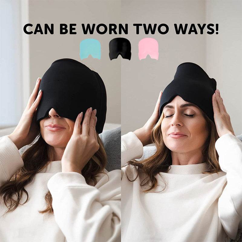 Ice Compress Headache Eye Mask Hat Relief For Migraines, Stress, And Tension Massage Tool - ProTrendyz