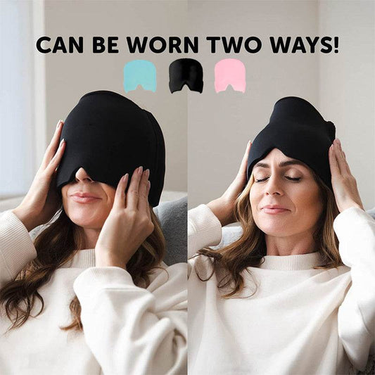 Ice Compress Headache Eye Mask Hat Relief For Migraines, Stress, And Tension Massage Tool - ProTrendyz