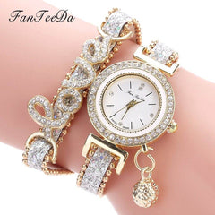 FanTeeDa Brand Women Bracelet Watches Ladies Watch Rhinestones Clock Womens Fashion Dress Wristwatch Relogio Feminino Gift - ProTrendyz