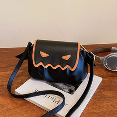 Funny Crossbody Bag Halloween Pumpkin Cartoon Shoulder Bags With Small Wings Personalized Creative Female Handbag