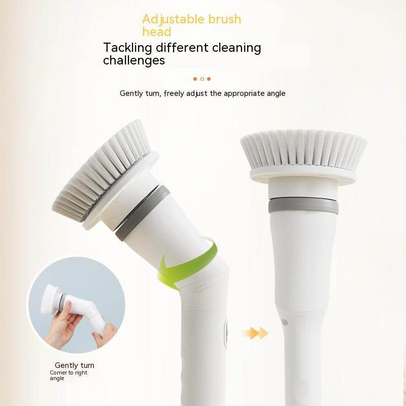 Electric Scrubber Cleaning Wall Long Handle Elbow Telescopic Multifunction Cleaning Brush - ProTrendyz