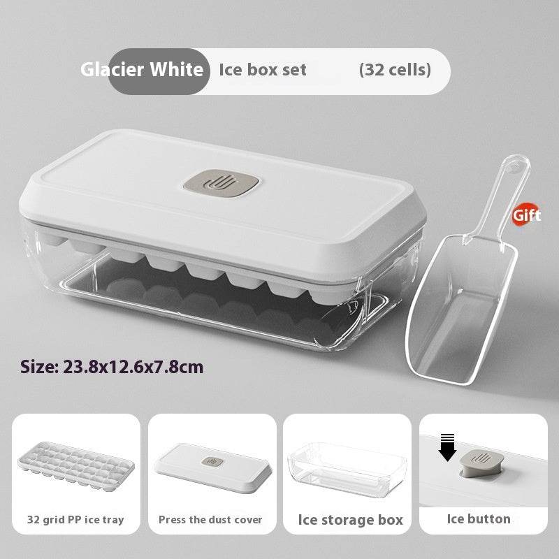 32 Grid Silicone Ice Cube Tray Mould With Lid Shovel Storage Box Remove With One Click Ice Maker DIY Whiskey Cocktail Tools Summer Kitchen Gadgets - ProTrendyz
