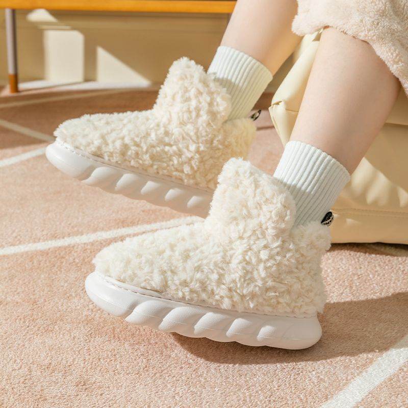 Winter Package Heeled Waterproof Home Indoor And Outdoor Wear Cute High Helper Cotton Slippers - ProTrendyz