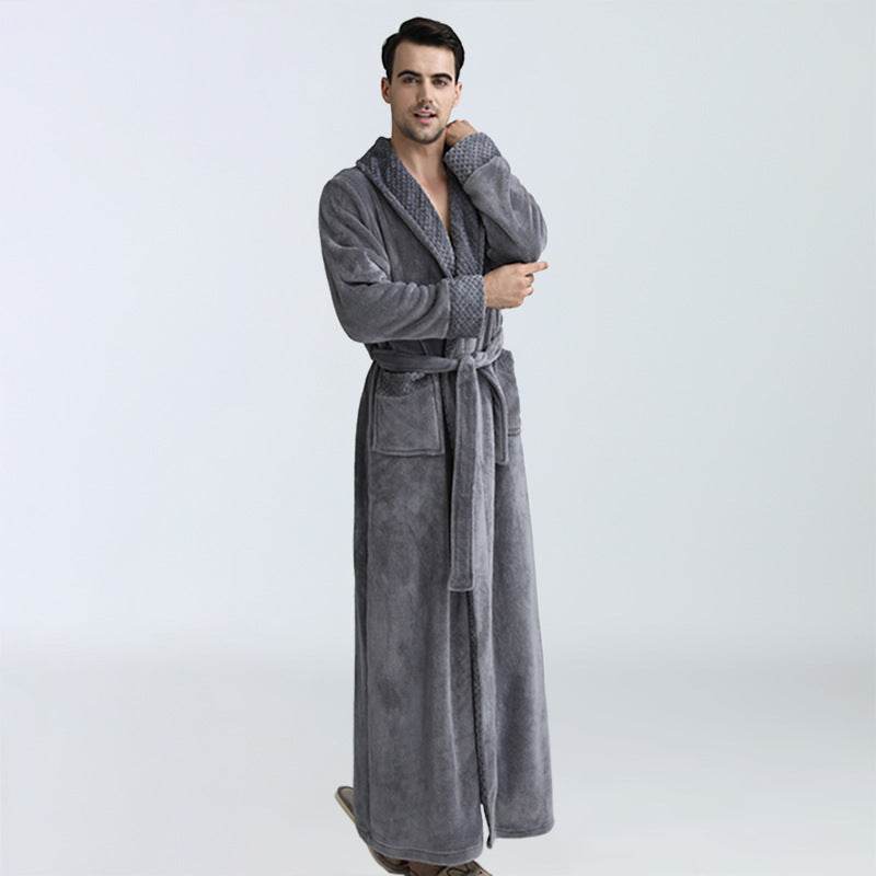 Men's Winter Coral Fleece Nightgown Homewear Thickened Pajamas - ProTrendyz