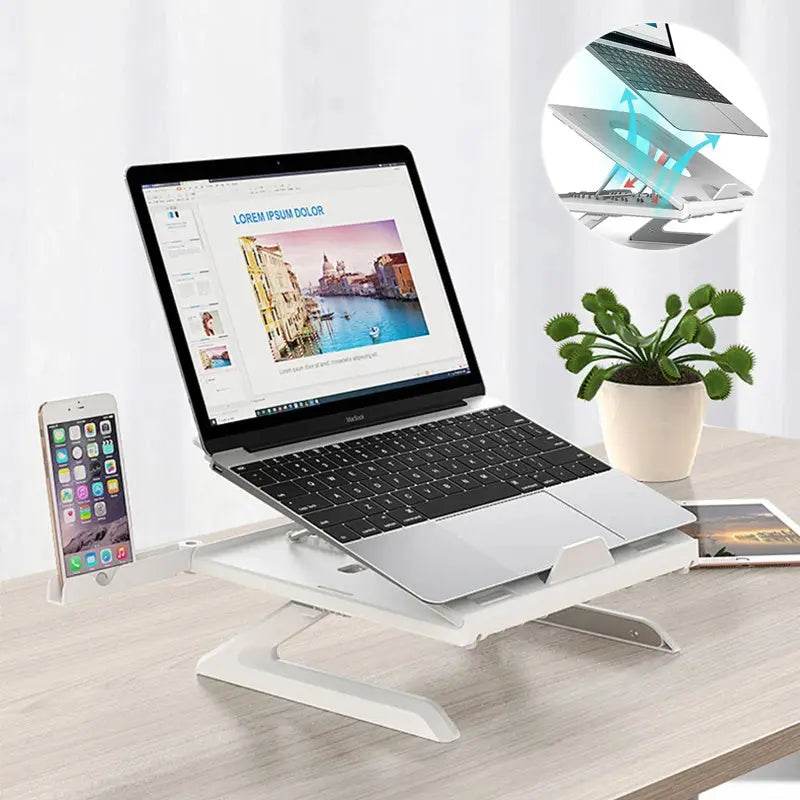 New Laptop Stand Multifunctional Folding Lift Portable Laptop Stand Monitor Increase Rack Aluminum Alloy Base - ProTrendyz