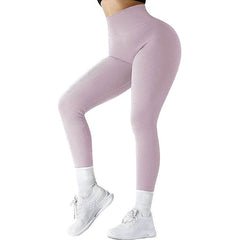 High Waist Seamless Leggings Threaded Knitted Fitness Pants Solid Women's Slimming Sports Yoga Pants Elastic Running Sport Leggings - ProTrendyz