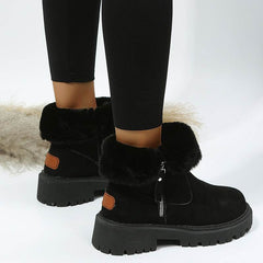 Thick Plush Snow Boots Women Faux Suede Non-slip Winter Shoes - ProTrendyz