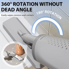 Rotatable Self-Squeeze Mini Mop With Crevice Brush Hand Wash-Free Flat Squeeze Mop With 2 Reusable Microfiber Pads, Microfiber Mop For Wet Dry Use Self Wringing Flat Mop For Floor Cleaning - ProTrendyz