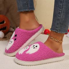 Halloween Cartoon Ghost Cotton Slippers For Women Indoor Non-slip Bedroom Floor Slipper Winter House Shoes - ProTrendyz