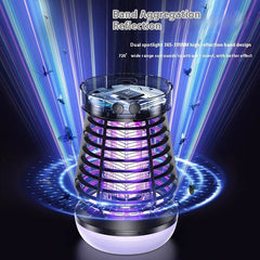 2in1 Mosquito Killer Lamp Electric Fly Catcher USB Rechargeable Electric Mosquito Swatter Electric Fly Trap With Night Light S0S Emergency Light Mosquito Killer Terrace Camping - ProTrendyz