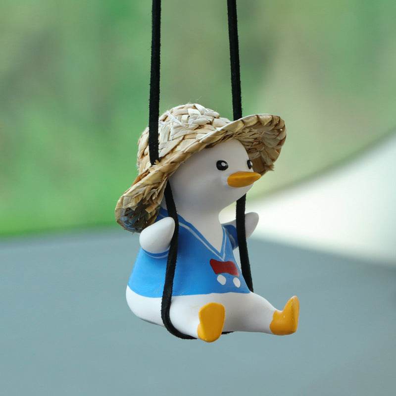 Car Pendant Cute Anime Little Duck Swing Auto Rearview Mirror Hanging Ornaments Interior Decoraction Accessories For Girls Gifts - ProTrendyz