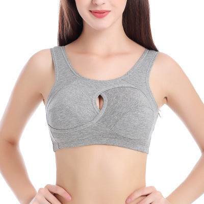 Plus Size Women Bra Ladies Cotton Quake-Proof Underwear Sleep Tops No Buckles Non Wire Lingerie With Removable Padded - ProTrendyz