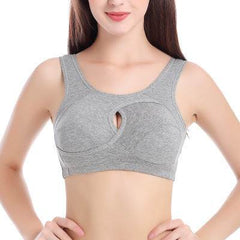 Plus Size Women Bra Ladies Cotton Quake-Proof Underwear Sleep Tops No Buckles Non Wire Lingerie With Removable Padded - ProTrendyz