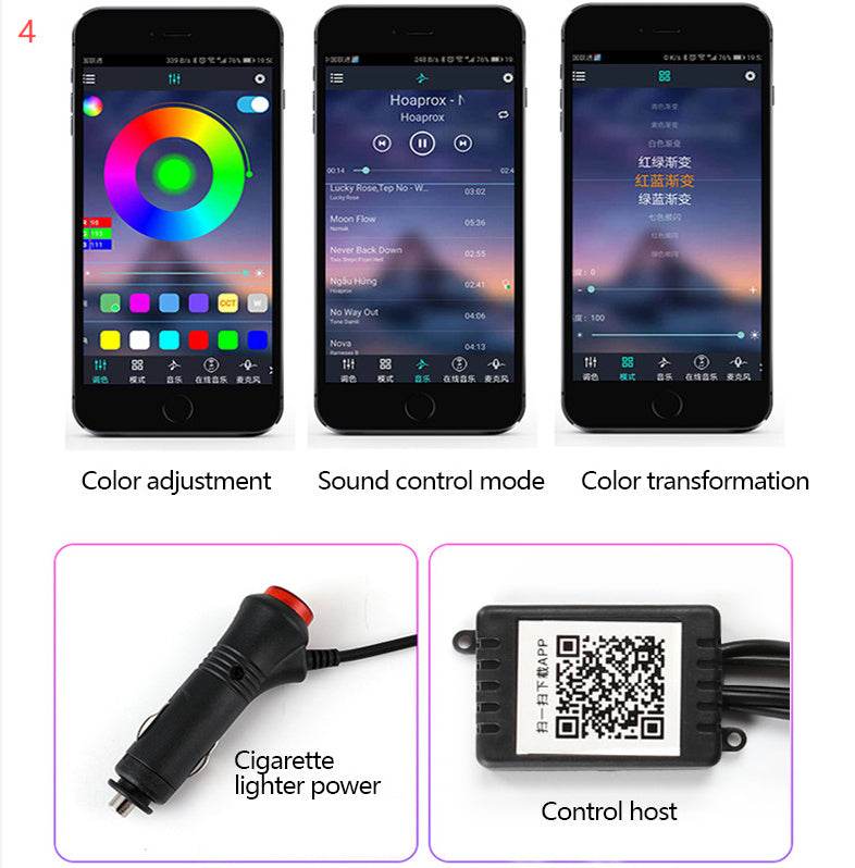 Car Fiber Optic Ambient Light Modified Car Interior Cool Light APP Rhythm Light - ProTrendyz