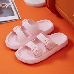 Platform Slippers Women's Summer Buckle Home Shoes Fashion Outdoor Wear Soft Bottom Sandals - ProTrendyz