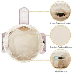Barrel Drawstring Makeup Bag Large Capacity Women's Cosmetic Bag Toiletries Organizer Pouch Lady Travel Storage Case - ProTrendyz