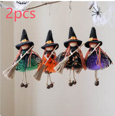 Halloween Mesh Broom Girl Angel Christmas Tree Pendant
