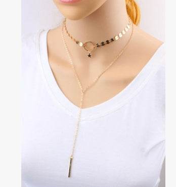 Star Goddess Duo Layering Choker Necklace - ProTrendyz