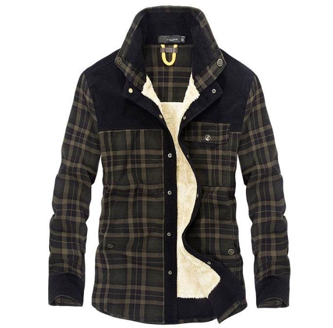 Winter Jacket Men Thicken Warm Fleece Jackets Coats Pure Cotton Plaid Jacket Military Clothes - ProTrendyz