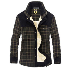 Winter Jacket Men Thicken Warm Fleece Jackets Coats Pure Cotton Plaid Jacket Military Clothes - ProTrendyz