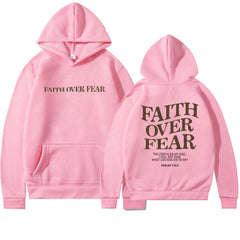 Faith Over Fear Christian Hoodie Christian Sweatshirt Jesus Hoodie Trendy Hoodie Bible Verse Shirt Unisex Aesthetic Clothes - ProTrendyz