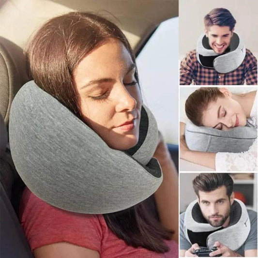 Travel Neck Pillow Non-Deformed Airplane Pillow Travel Neck Cushion Durable U-Shaped Travel Memory Cotton Nap Neck Pillow - ProTrendyz