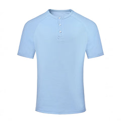 Men's Casual Loose-fitting Blue Polo Shirt Top