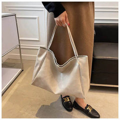 Vintage Women's Tote Bag Athletic Casual Fashion Large Capacity Leather Shoulder Bag Shopper Harajuku Simple Handbag US - ProTrendyz