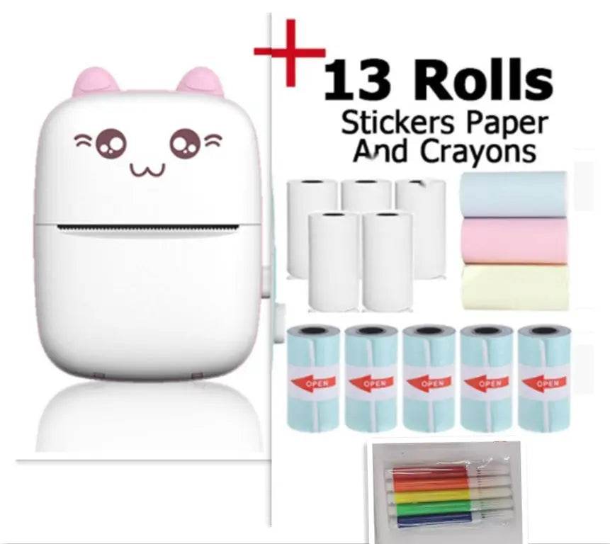 Mini Printer Portable Mini Bluetooth WiFi New Wrong Printer Mobile Phone Photo Title Note Hot Print Pocket Student Error Label Printer - ProTrendyz