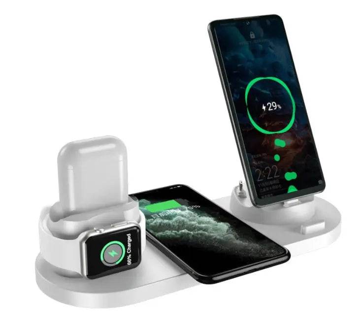 Wireless Charger For IPhone Fast Charger For Phone Fast Charging Pad For Phone Watch 6 In 1 Charging Dock Station - ProTrendyz