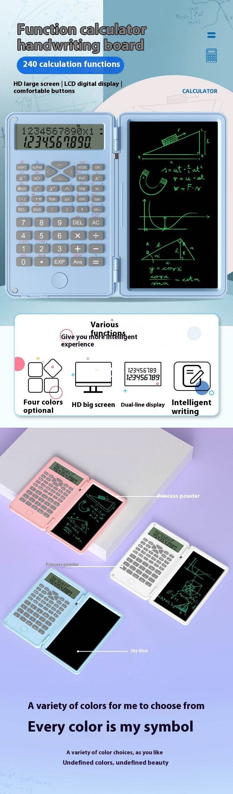 New Scientific Calculator Accounting Special Portable Mini Tablet Computing Machine Handwriting Board Exam Student - ProTrendyz