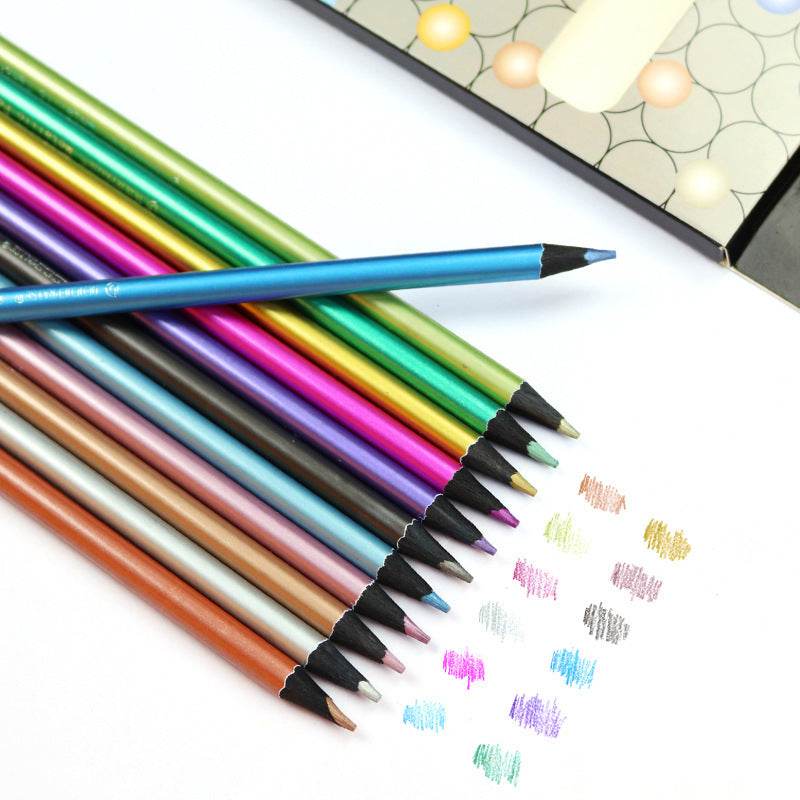 12-color Metallic Colored Pencils - ProTrendyz