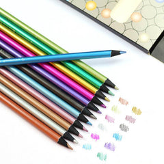 12-color Metallic Colored Pencils - ProTrendyz