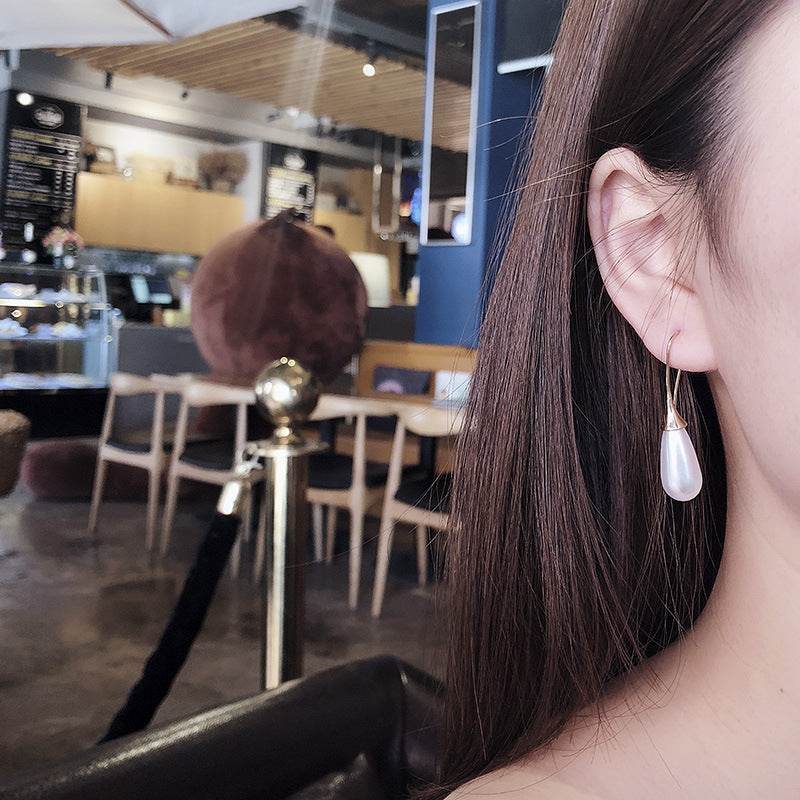 Waterdrop pearl simple personality earrings - ProTrendyz