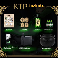 Halloween Black Wizard Bowl Magic Float Bottle And Diffuser Indoor Home Bar Magic Party Horror Ghost Props Halloween Decoration