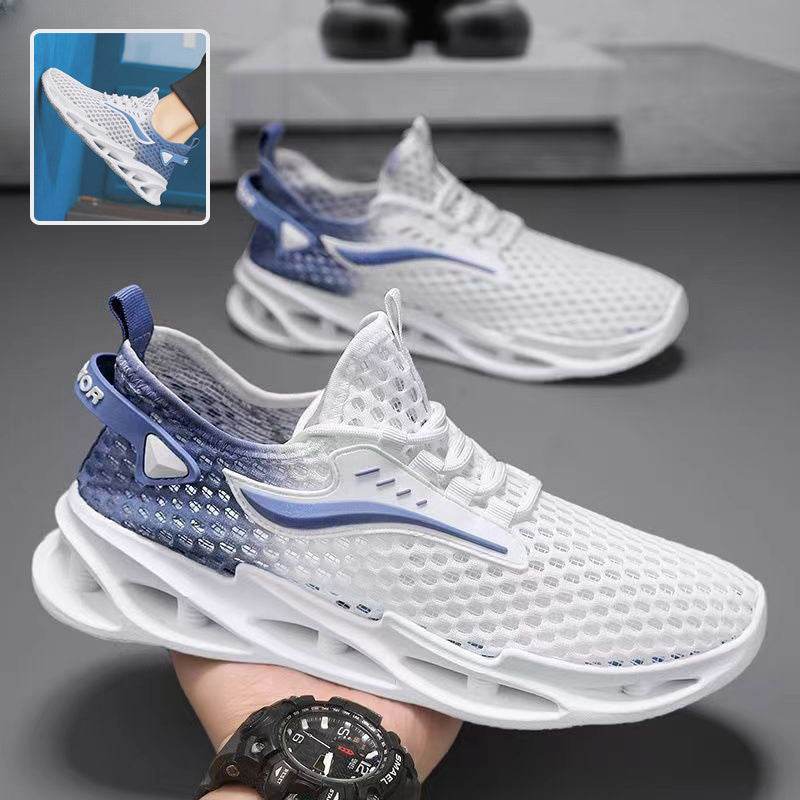 Men's Lace-up Sneakers Mesh Sports Shoes Fashion Hollow-sole Low Top Running Shoes - ProTrendyz