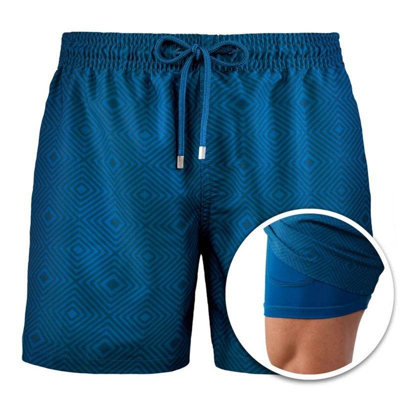 Men's Printed Beach Shorts Sports Double Layer Shorts Summer - ProTrendyz