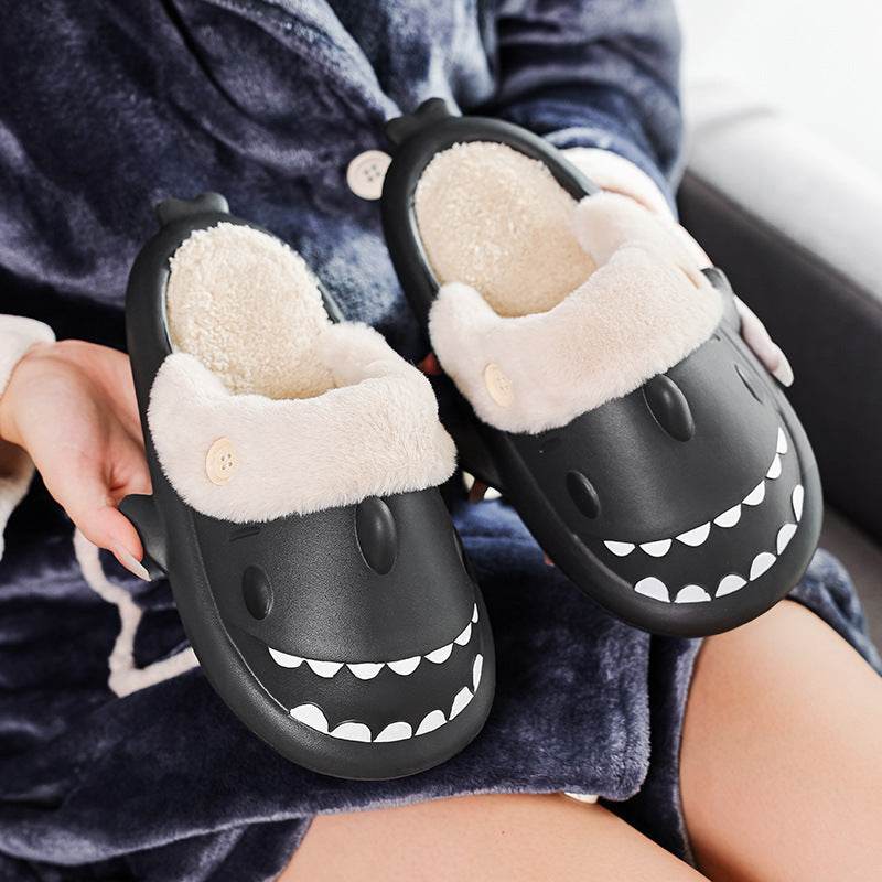 Winter Shark Shoes House Slippers With Button EVA Couple Slippers - ProTrendyz