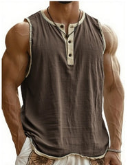 Men's Pure Cotton Sleeveless Fitness Casual Trendy Tank Top
