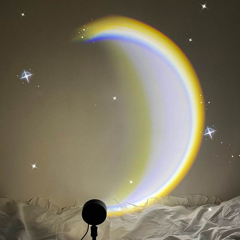 INS USB Moon Lamp LED Rainbow Neon Night Sunset Light Projector Photography Wall Atmosphere Lighting For Bedroom Home Decor - ProTrendyz