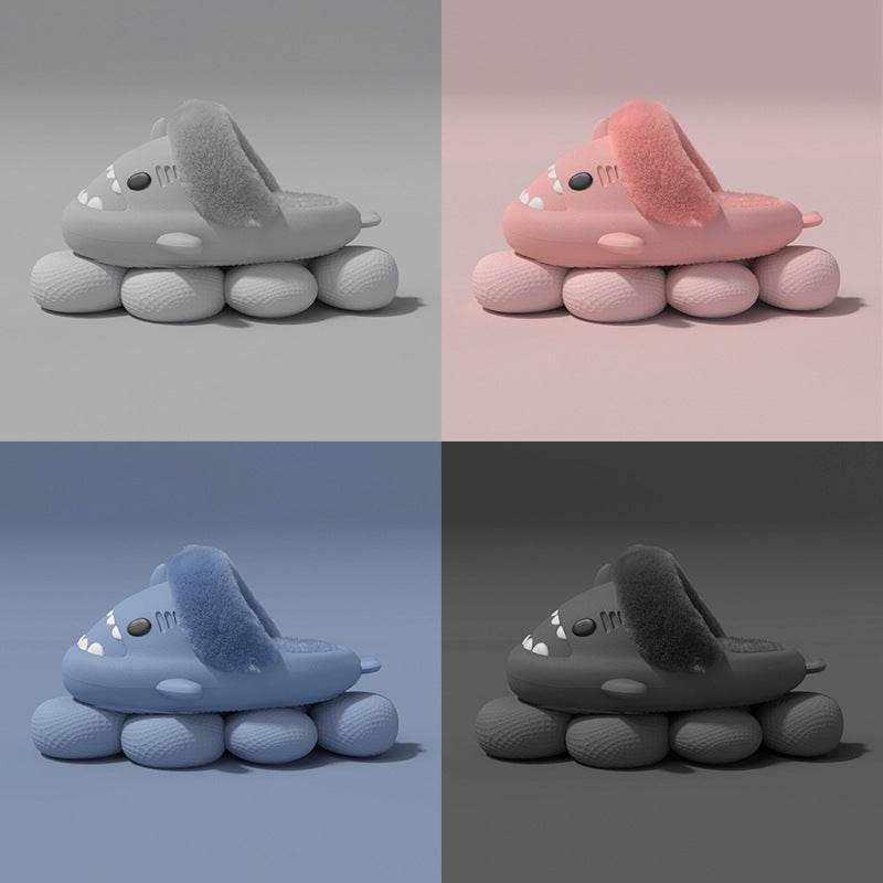 Winter Shark Slippers Detachable Warm Fuzzy Slippers Bedroom House Shoes Women - ProTrendyz