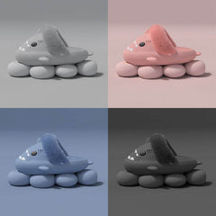 Winter Shark Slippers Detachable Warm Fuzzy Slippers Bedroom House Shoes Women - ProTrendyz